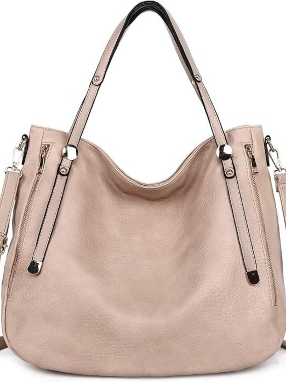 HuxFam Women's Hobo Shoulder Bag Large Capacity Vegan Leather Everyday Purse